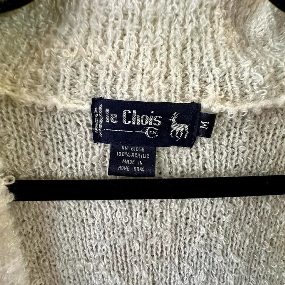 Vintage 1970s Le Chois Cream Cardigan - Picture 3 of 4